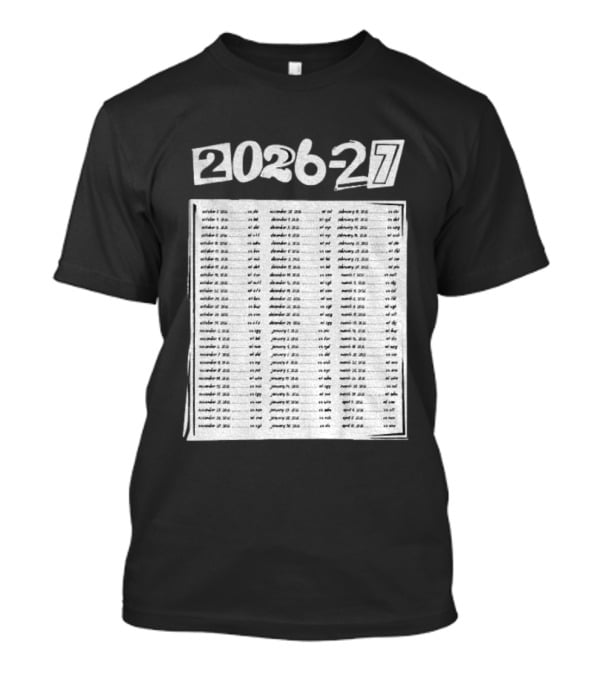 2026 2027 San Jose Sharks Team Hockey Match Date Schedule T-Shirt