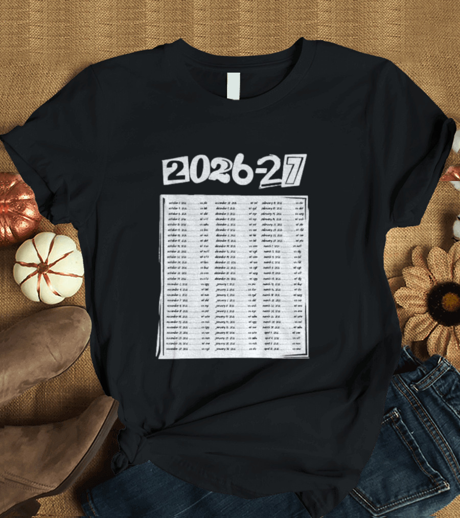 2026 2027 San Jose Sharks Team Hockey Match Date Schedule T-Shirt