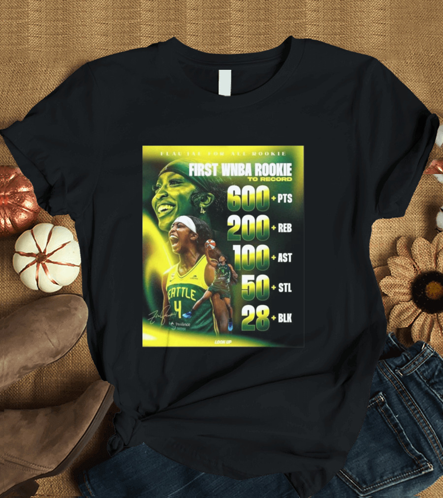 Flau'jae For All Rookie First WNBA Rookie To Record 600+ PTS 200+ REB 100+ AST 50+ STL 28+ BLK Seattle T-Shirt