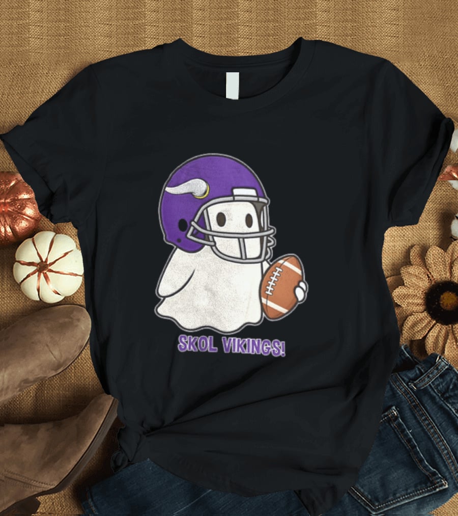 Minnesota Vikings Skol Vikings Ghost Purple Football Helmet T-Shirt