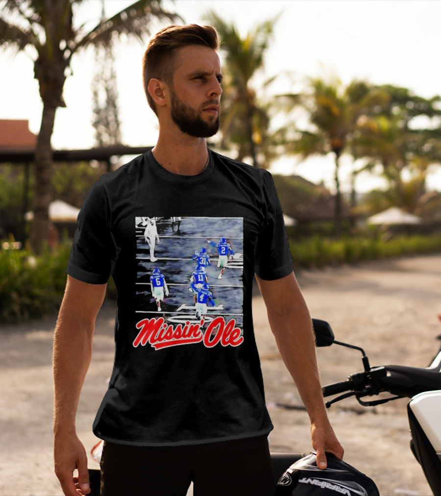 Missin' Ole Mississippi Rebels Football Players In Action T-Shirt