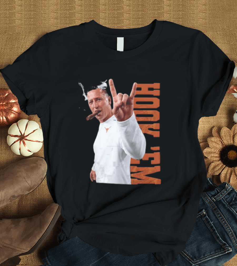 Steve Sarkisian Texas Longhorns NCAA Hook Em Smoking Cigar T-Shirt