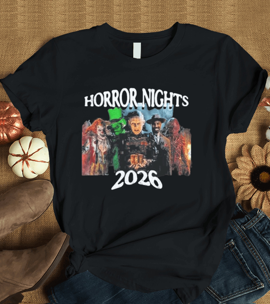 Horror Nights 2026 Haunted House Halloween Clowns Monsters Detective T-Shirt