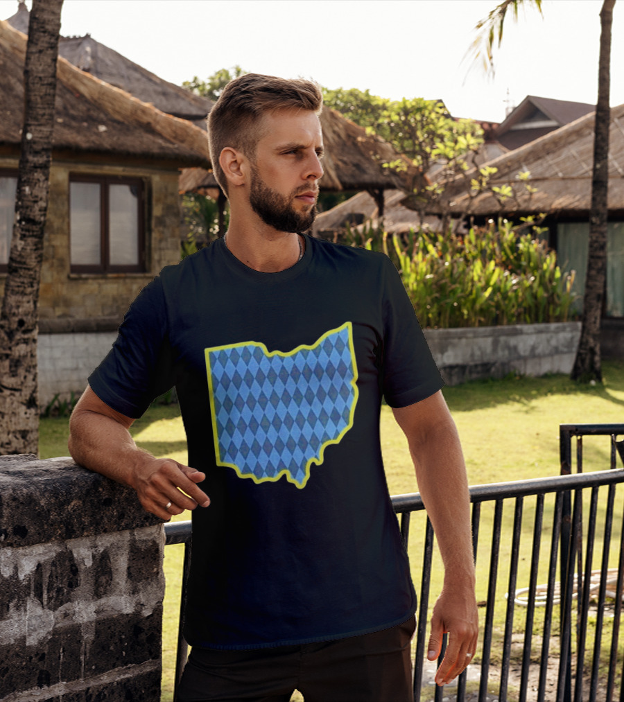 Oktoberfest Ohio Bavarian Diamond Pattern Map T-Shirt