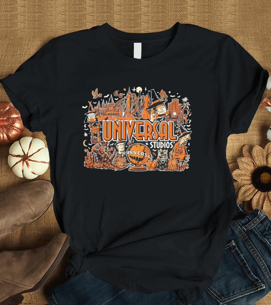 Universal Studios Halloween Horror Nights Trick Or Treat Monsters And Roller T-Shirt