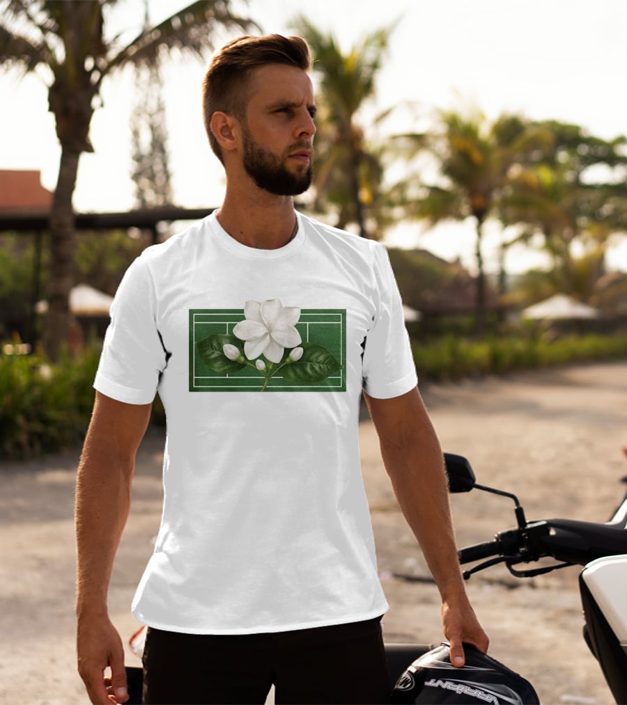 Colors Alex Eala Sampaguita Bloom Tennis 2026 White Flower Green Court T-Shirt