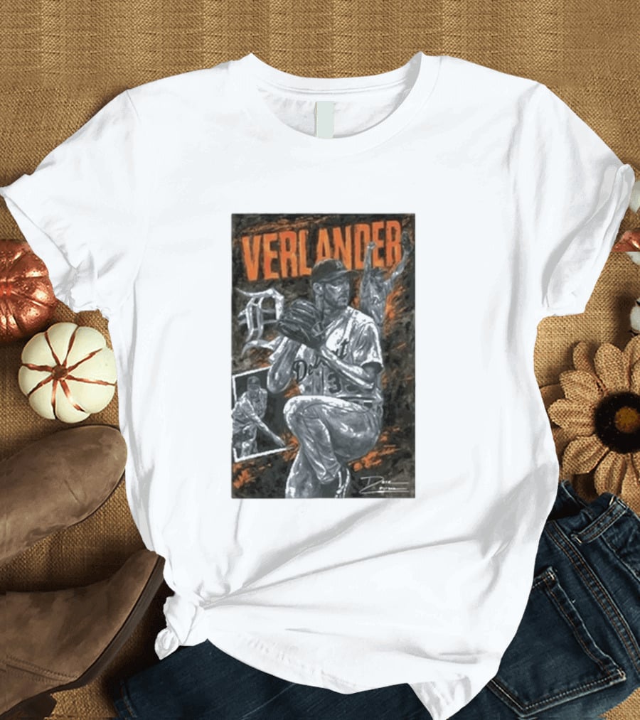Detroit Tigers Verlander Baseball Legend 35 Pitcher T-Shirt