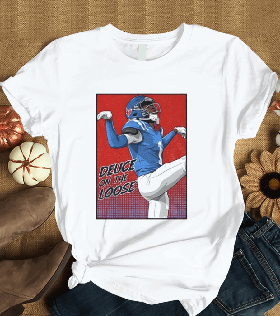 Deuce On The Loose Ole Miss Rebels Football Player Action T-Shirt