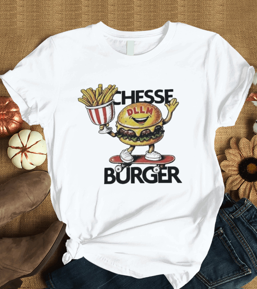 Hong Kong Dllm Chesse Burger Skateboard Fries T-Shirt