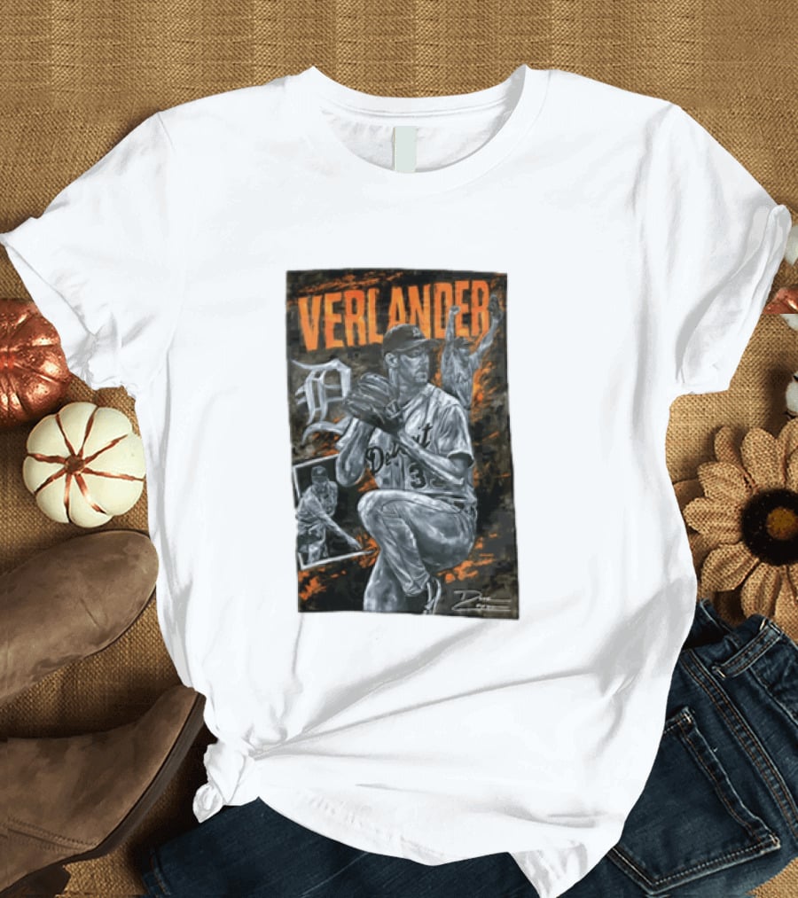 Verlander Detroit Tigers MLB Pitcher 35 Baseball T-Shirt