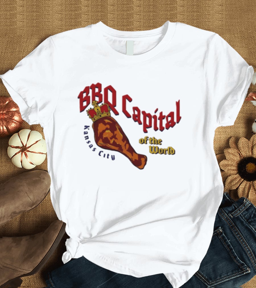 Kansas City BBQ Capital Of The World Leg With Crown T-Shirt