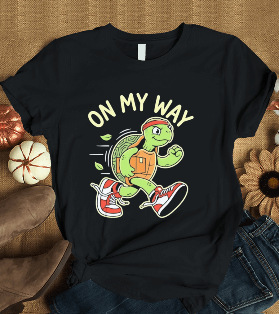 Running Turtle Package Delivery On My Way T-Shirt