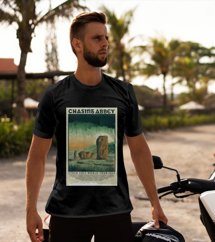 Chasin Abbey Cyber Celt World Tour 2026 Stone Circle Landscape T-Shirt