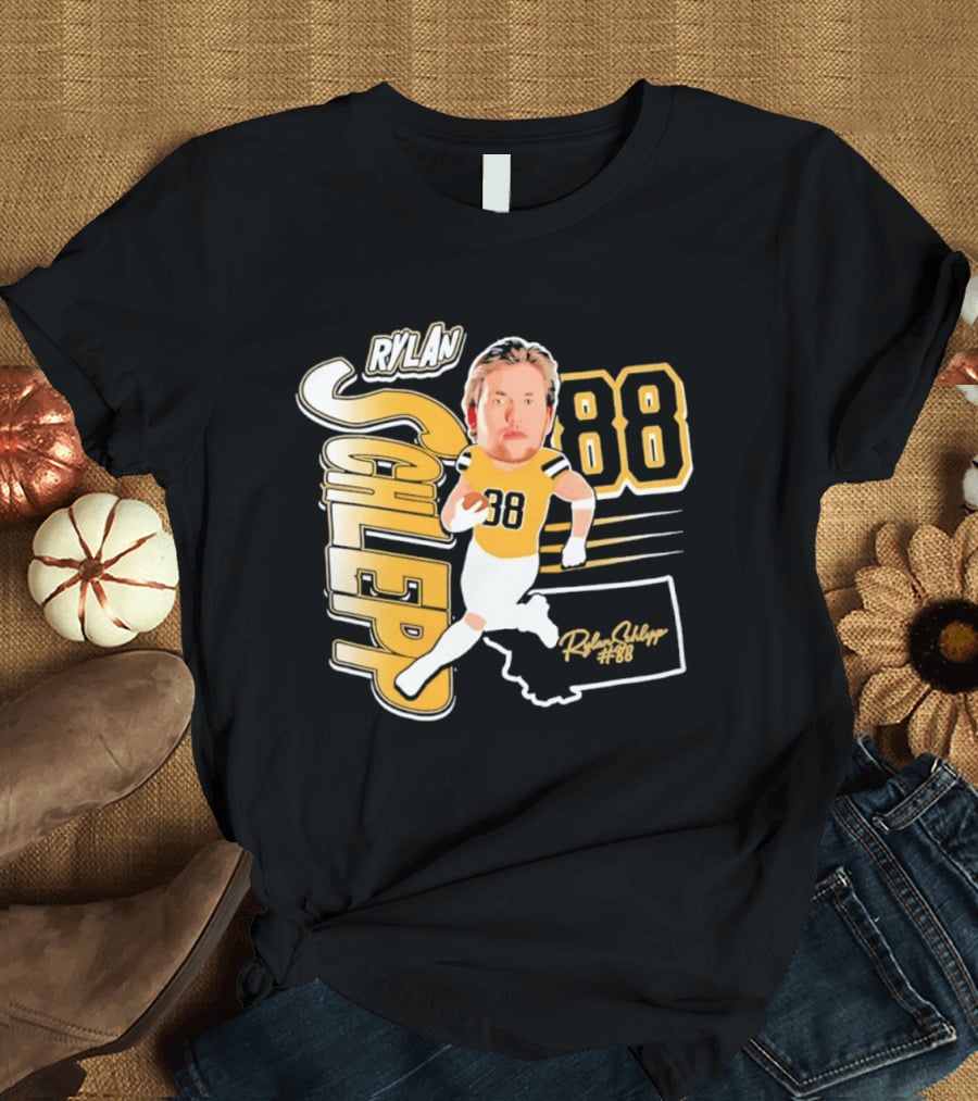 Rylan Schlepp 88 Montana Football Player Caricature T-Shirt