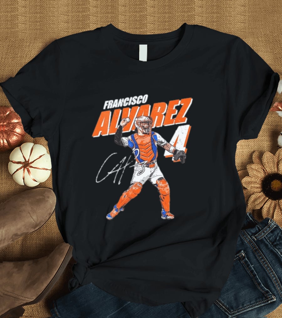Francisco Alvarez New York Mets Number 4 Catcher T-Shirt