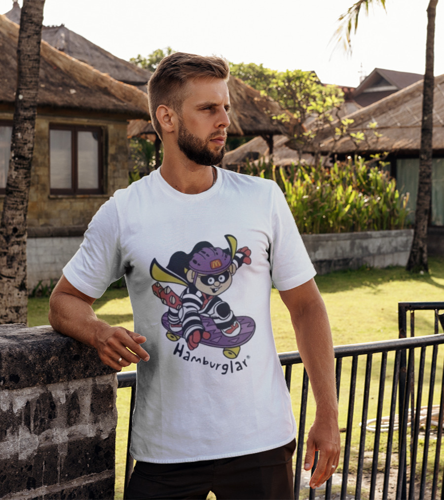Hamburglar McDonald's Purple Skateboard Helmet T-Shirt