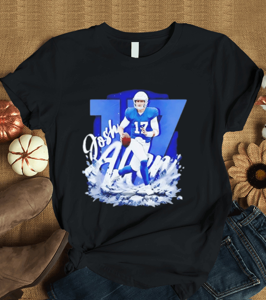 Josh Allen 17 Buffalo Bills Quarterback Snow Wave T-Shirt