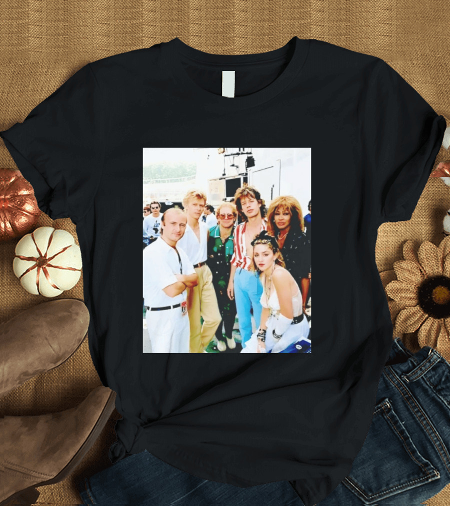 Live Aid Legends Phil Collins Mick Jagger Madonna And Tina Turner T-Shirt
