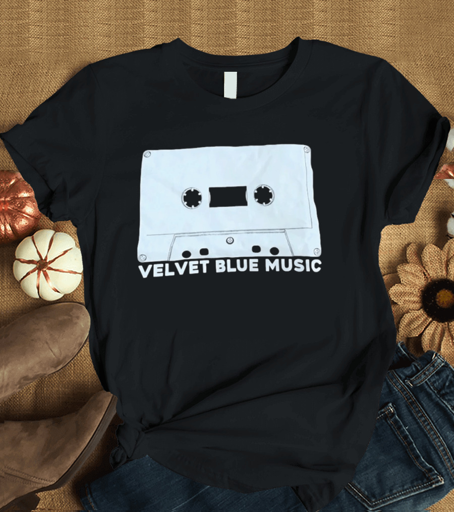 Velvet Blue Music Cassette Tape Indie Record Label Retro Aesthetic T-Shirt