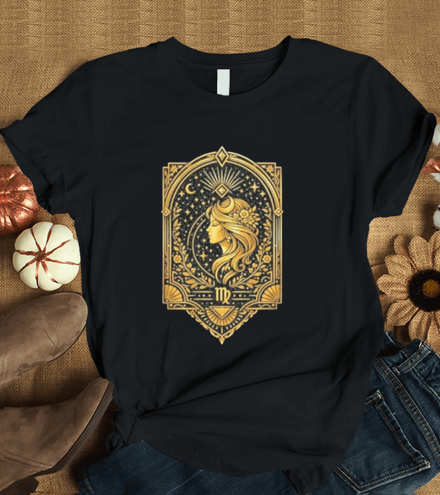 Virgo Goddess Zodiac Symbol Astrology Art Nouveau T-Shirt