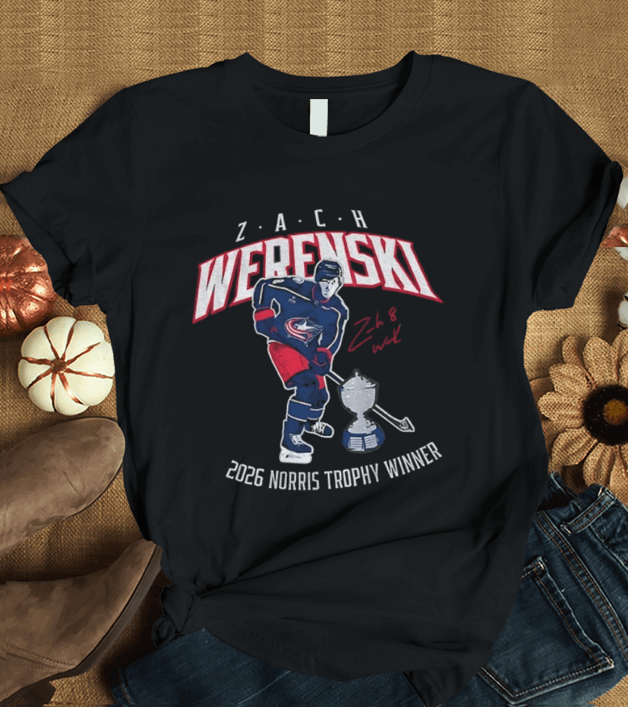 Zach Werenski Columbus Hockey 2026 Norris Trophy Winner T-Shirt