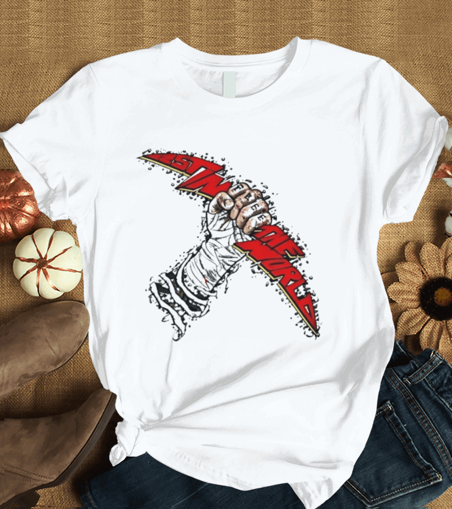MMA Fighter Fist Power Justin The World Red And Black T-Shirt