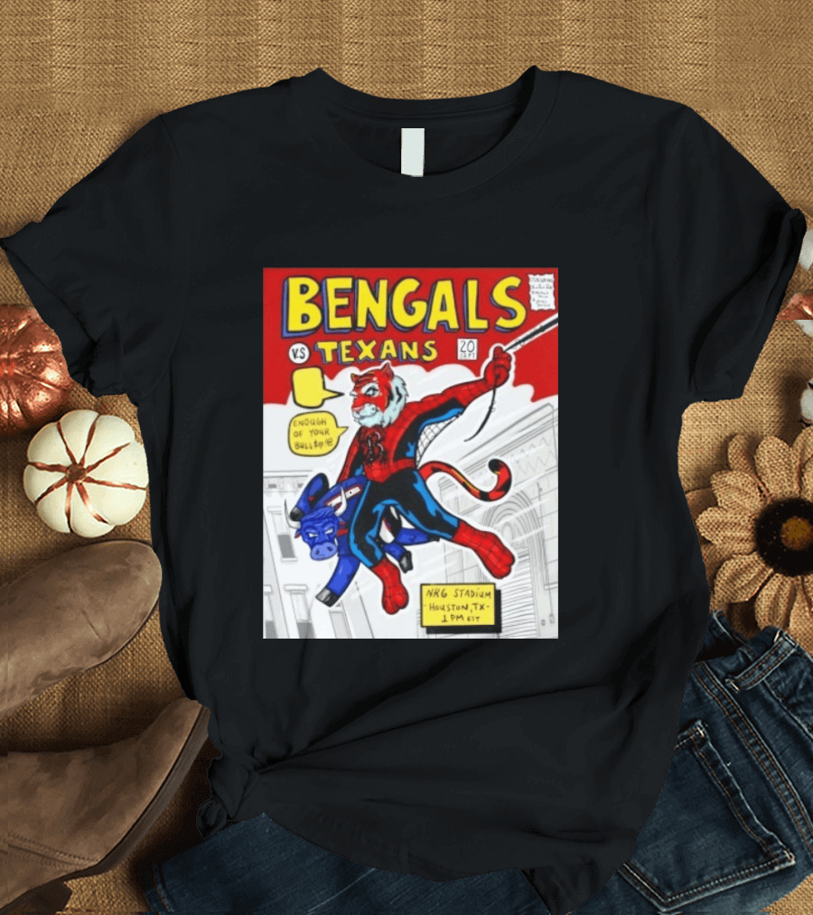 Bengals Vs Texans Week 2 Game Day NRG Stadium Houston 1PM EST Comic T-Shirt