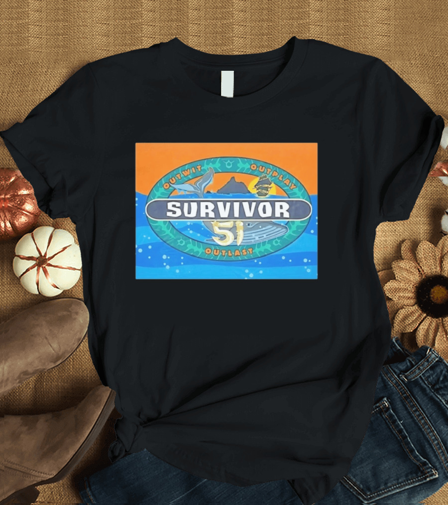 Survivor 51 Outwit Outplay Outlast Whale And Ship Reality TV T-Shirt
