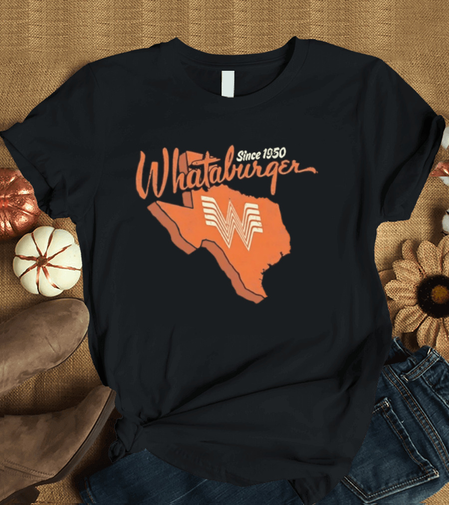 Whataburger Since 1950 Texas State Outline Distressed T-Shirt