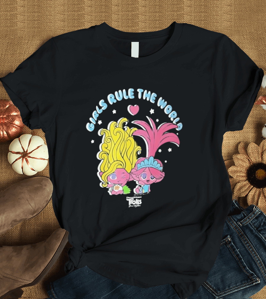 DreamWorks Trolls Band Together Girls Rule The World Bright Colorful T-Shirt