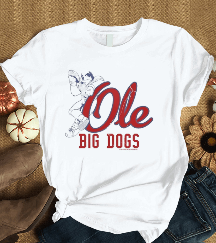Ole Big Dogs Mississippi Football Spirit BDCF T-Shirt