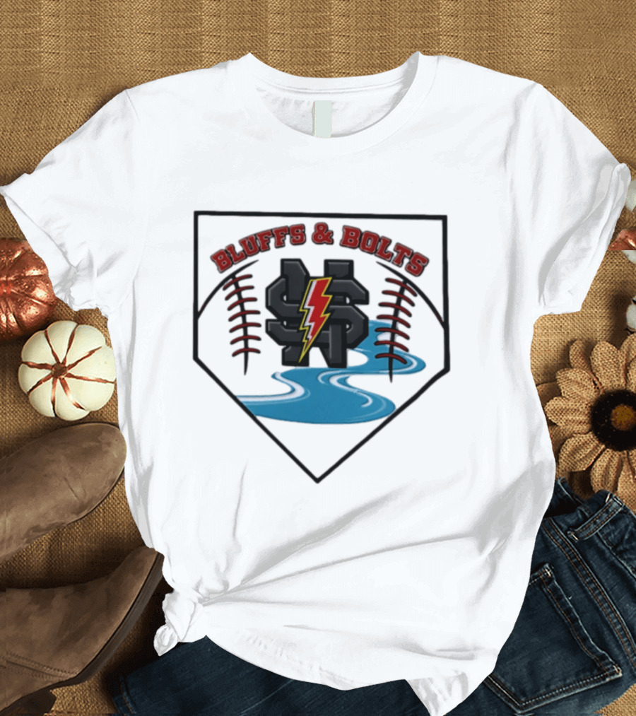 Bluffs And Bolts 2026 Baseball River Lightning T-Shirt