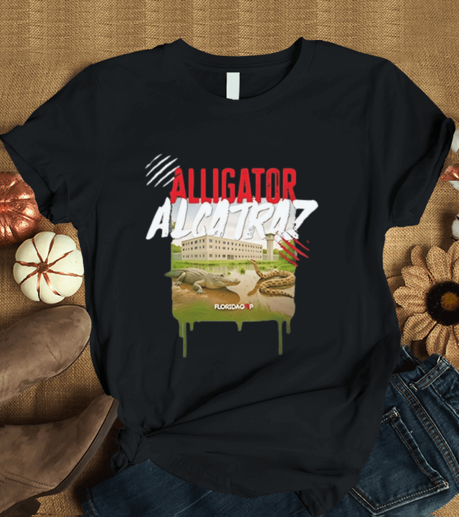 Alligator Alcatraz Florida Wildlife Scene T-Shirt