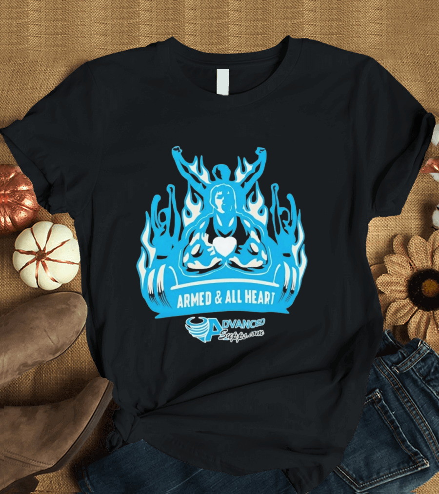 Armed & All Heart Advanced Supps Bodybuilding Fitness Motivation T-Shirt