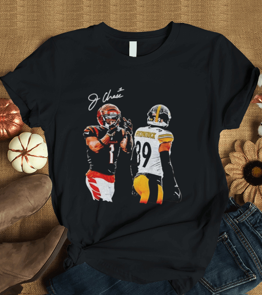 Ja'Marr Chase Vs Minkah Fitzpatrick Cincinnati Bengals Pittsburgh Steelers Football Matchup T-Shirt