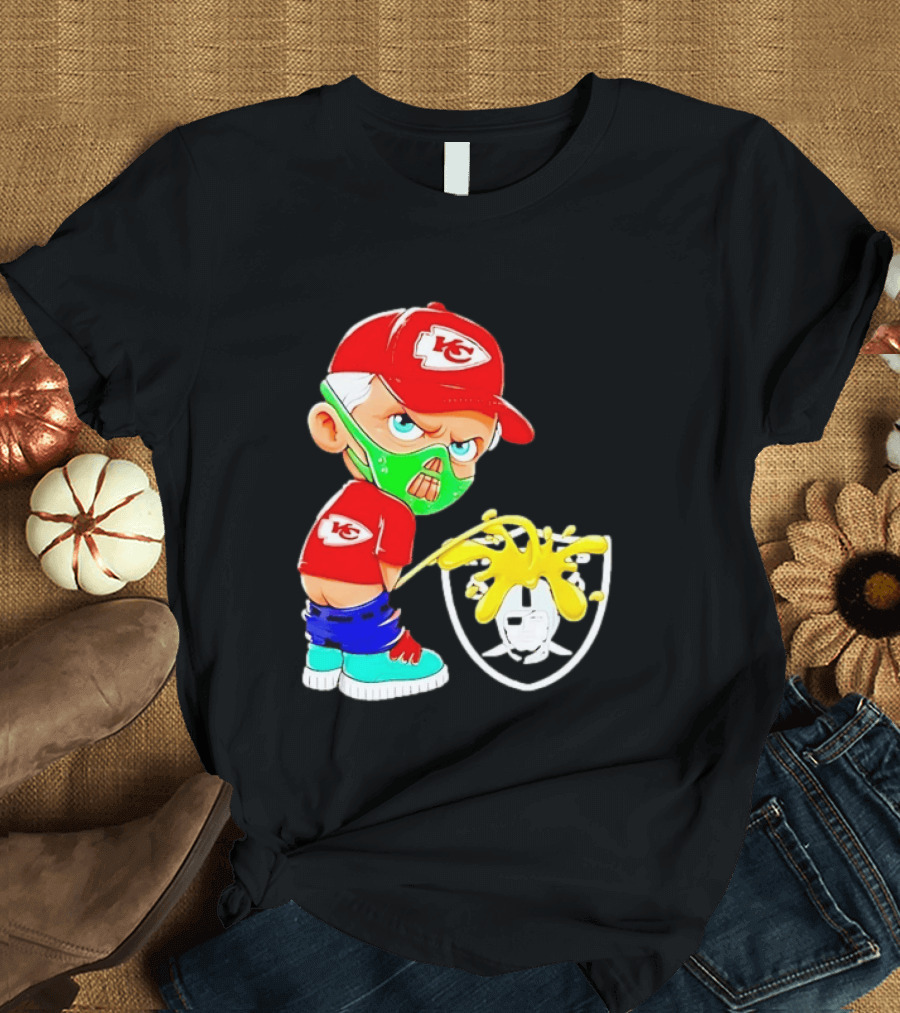 Kansas City Chiefs Fan Cartoon Rivalry With Las Vegas Raiders T-Shirt