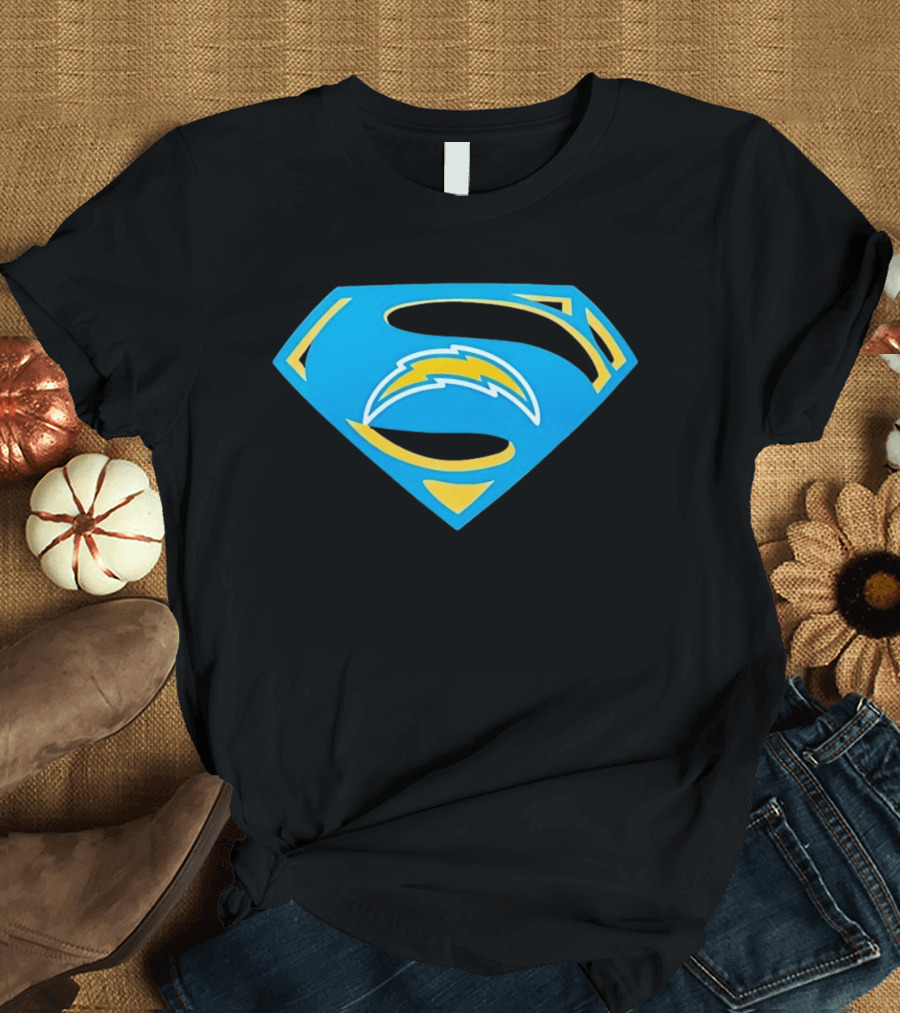 Los Angeles Chargers Superman Logo NFL Football Fan Gear T-Shirt