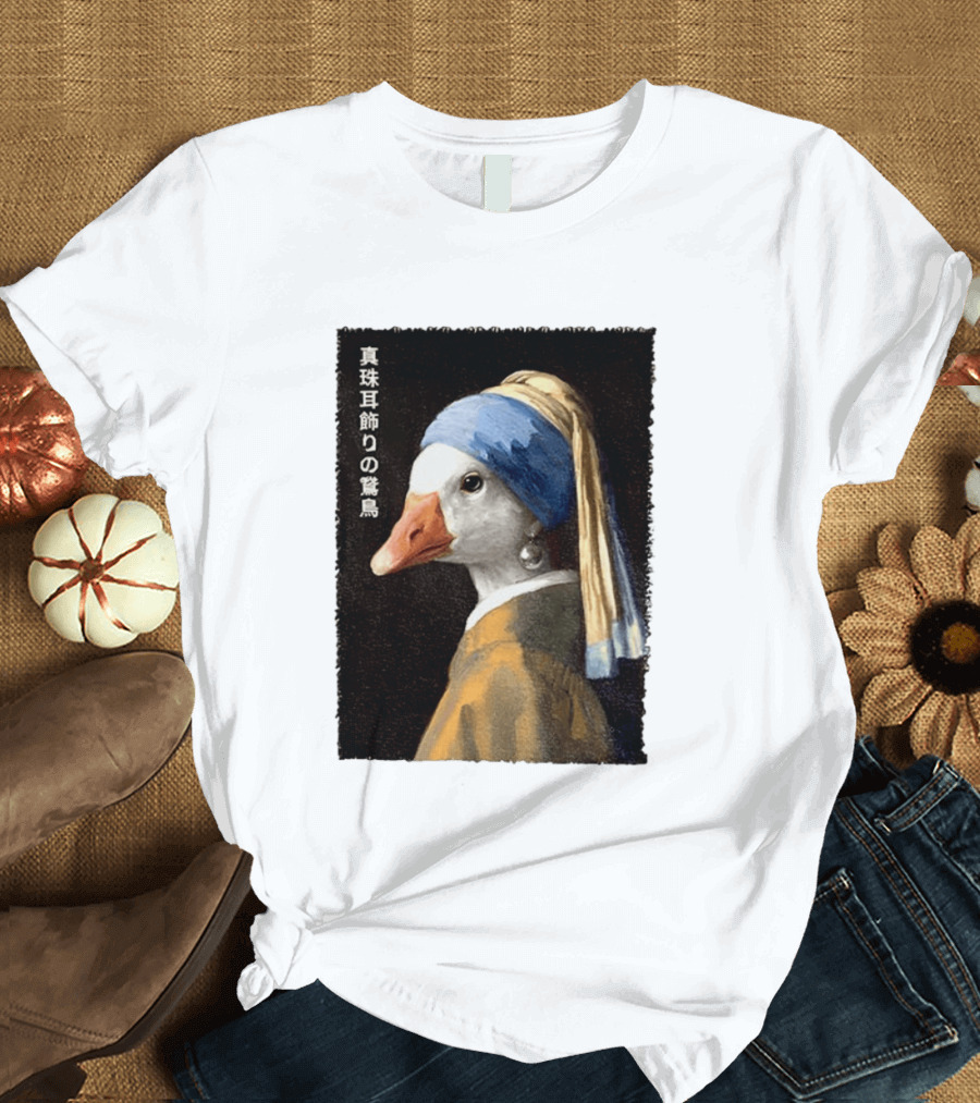 Goose With A Pearl Earring Meme Japanese T-Shirt