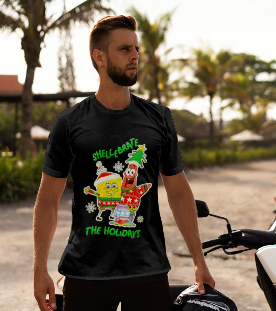 Shellebrate The Holidays With SpongeBob SquarePants And Patrick Star Festive Sweaters T-Shirt