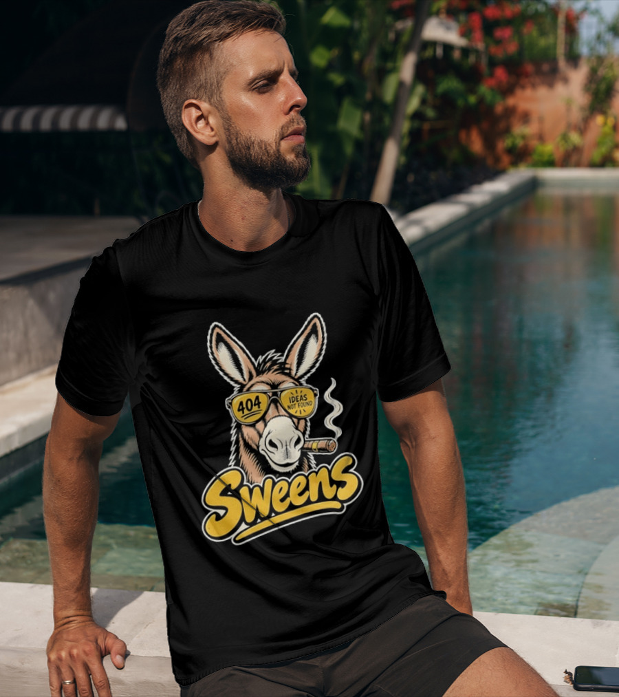 SweenS 404 Ideas Not Found Donkey Cigar Smoking Sunglasses T-Shirt