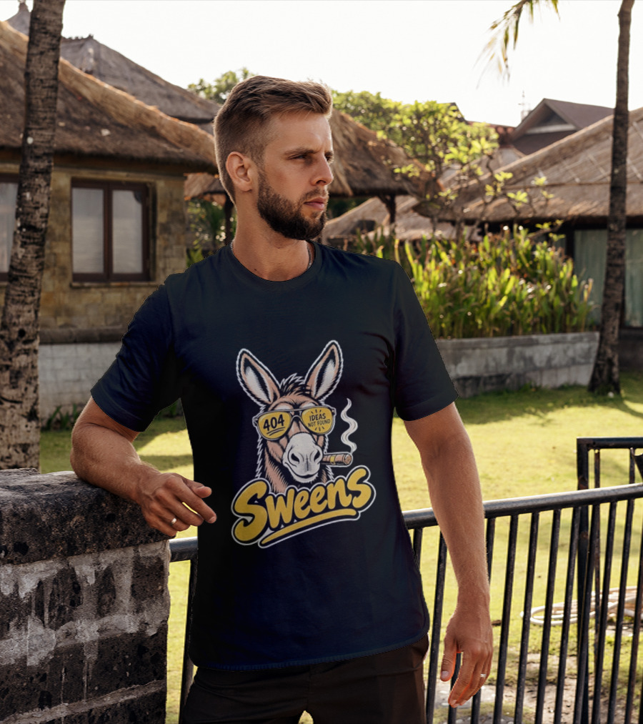 SweenS 404 Ideas Not Found Donkey Cigar Smoking Sunglasses T-Shirt