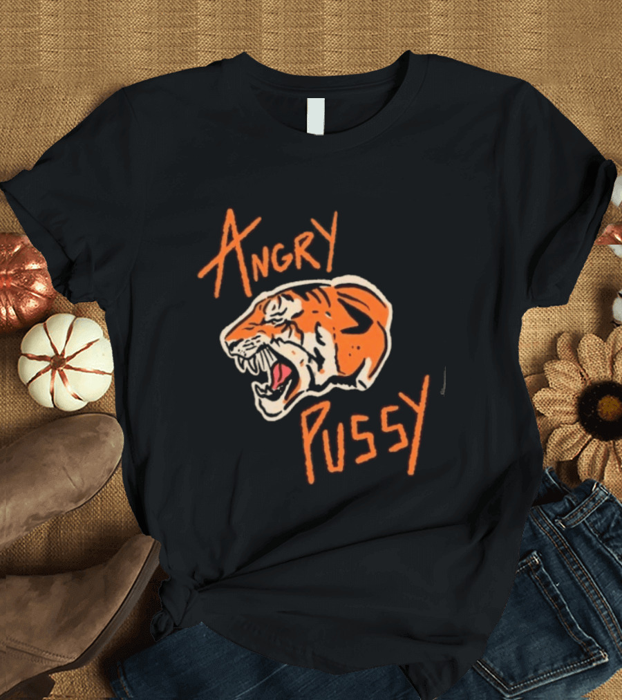 Angry Pussy Fierce Tiger Wild Cat Animal Predator T-Shirt