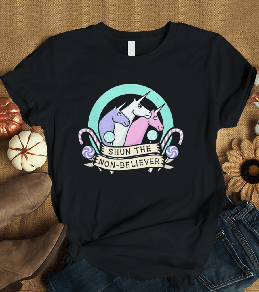 Unicorns Shun The Non Believer Pastel Candy T-Shirt
