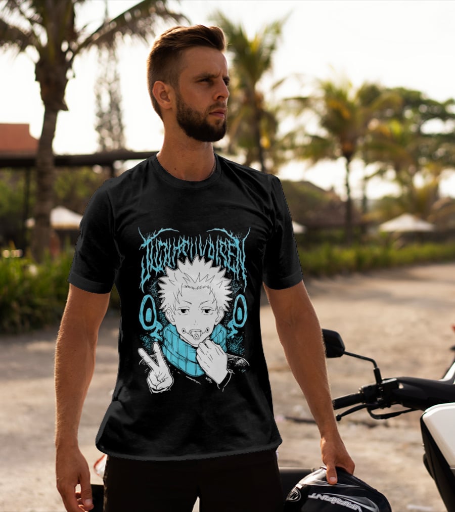 Jujutsu Kaisen Yuji Itadori Anime Manga Peace Sign T-Shirt