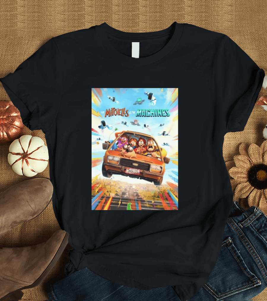 The Mitchells Vs The Machines Animated Family Adventure Robot Chaos T-Shirt