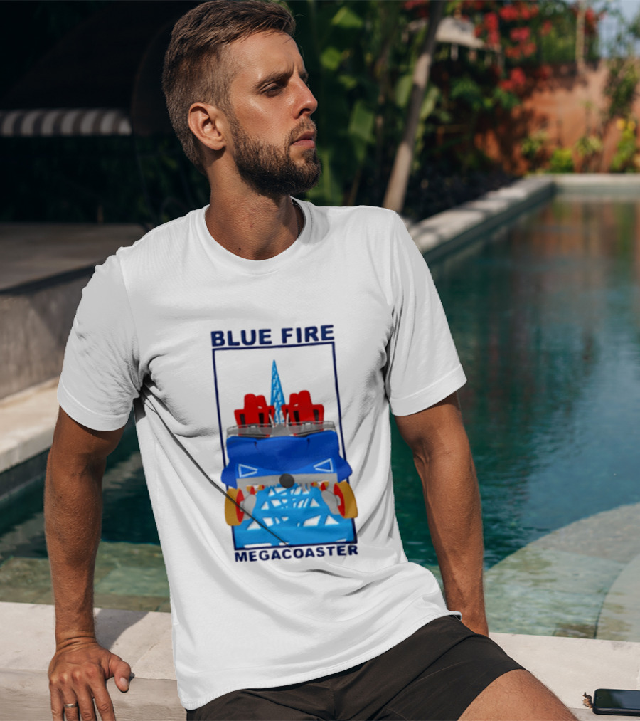 Blue Fire Megacoaster Roller Car T-Shirt