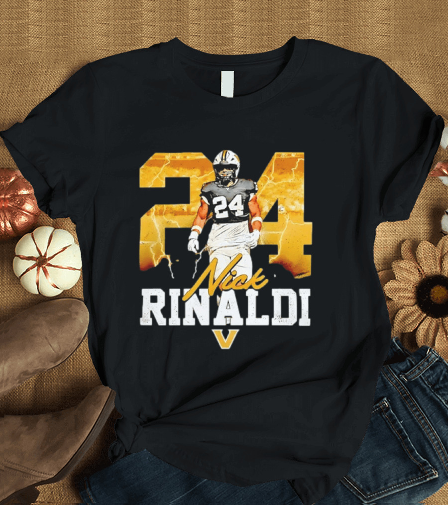Nick Rinaldi 24 Vanderbilt Commodores NCAA Football Lightning T-Shirt