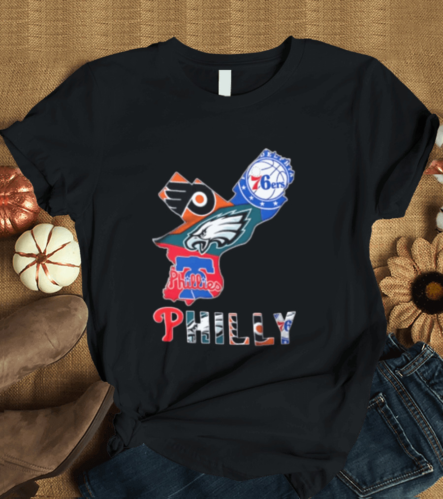 Philadelphia 76ers Flyers Eagles Phillies Philly Teams T-Shirt