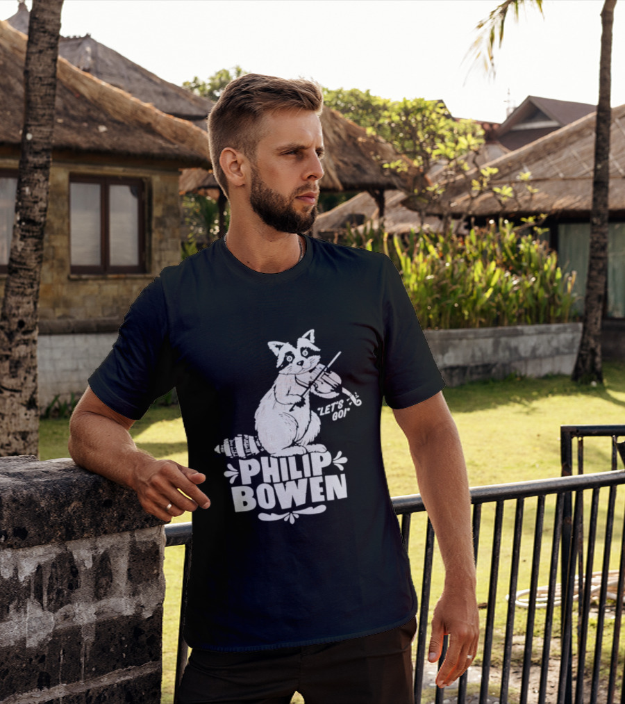 Philip Bowen Raccoon Playing Violin Let's Go T-Shirt