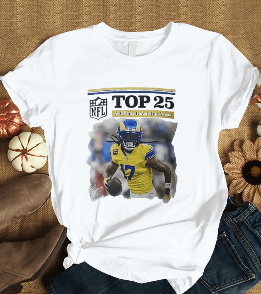 NFL Top 25 All Time Receiving Yards 17 T-Shirt